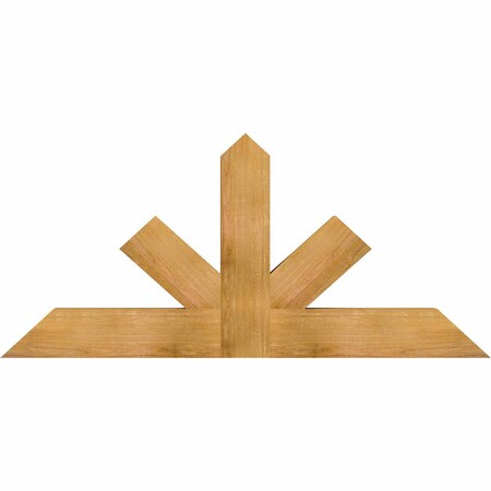 Ekena Millwork Saratoga Rough Sawn Timber Gable Bracket, Western Red Cedar, 60"W x 27"H x 4"D x 6"F, 11/12 Pitch GBW060X27X0406SAR00RWR